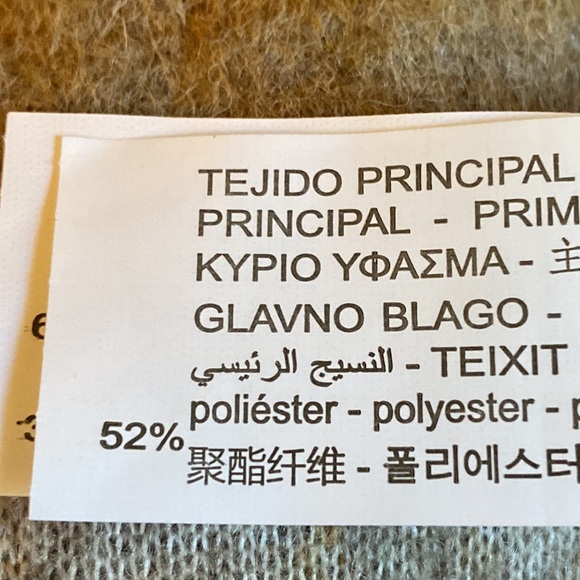 NWT. Zara Tan/Grey Wool Blend Plaid Sweatshirt. Size L. - Picture 13 of 14